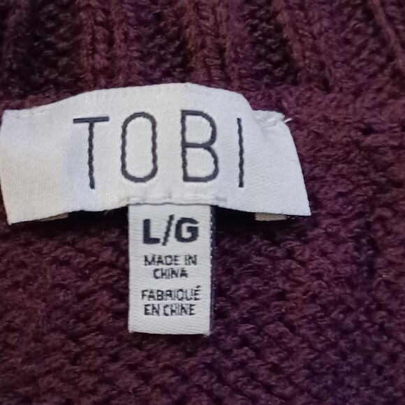 TOBI Give Love Cold Shoulder Sweater Mini Dress. Size L - Picture 9 of 11